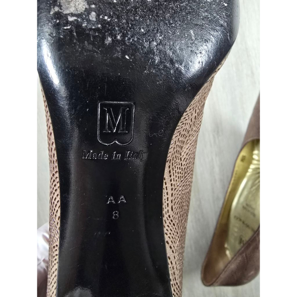 Women's Bruno Magli Textured Dress Heels Size 8 AA Brown - Picture 7 of 7